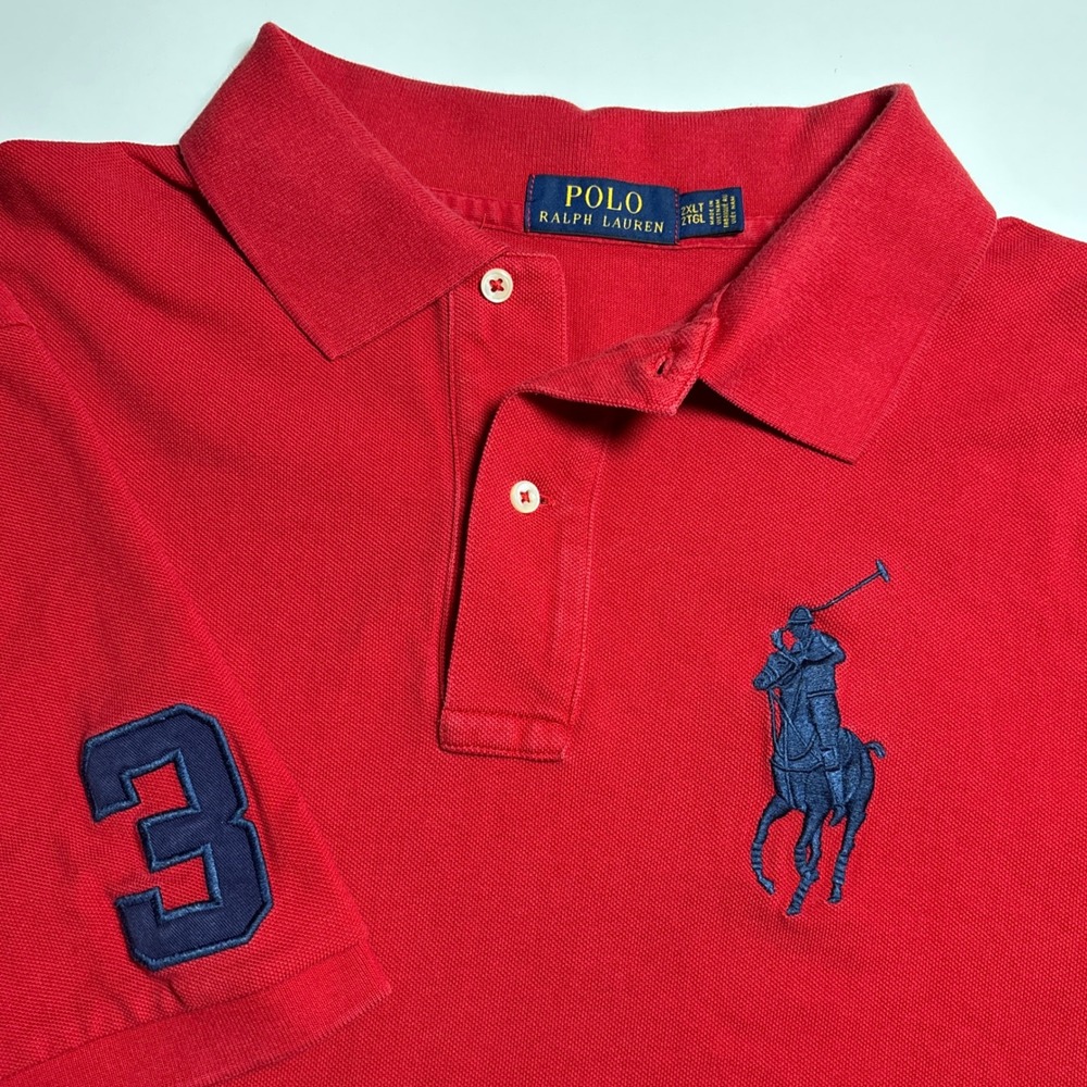 Polo Ralph Lauren Big Pony  Mens 2XLT Big & Tall Red Cotton Polo Shirt Mens 2XLT